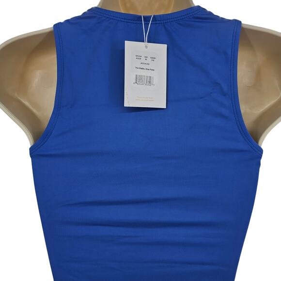 Andie Swim Womans size XS The Malibu One-Piece Swimsuit in Blue Snap Front NEW - Picture 4 of 8